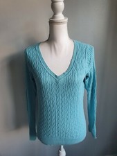 Talbots Blue Jumper Size S (10) V neck womens