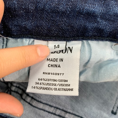 Hudson Patchwork Skinny Jeans Girls 14 Stretch Distressed Mid Rise Denim Pants - Picture 11 of 13