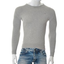GANT Men's Boys Sweater Size 158-164cm Gray Crew Neck Knit Pullover Long Sleeve