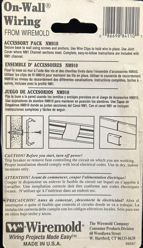 Wiremold NM910 Ivory Plastic Non-Metallic Raceway Accessory Set - Picture 2 of 3
