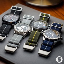 Uhrenarmband Nylon, 20mm / 22mm, French Marine,  diverse Farben, Hakenverschluss