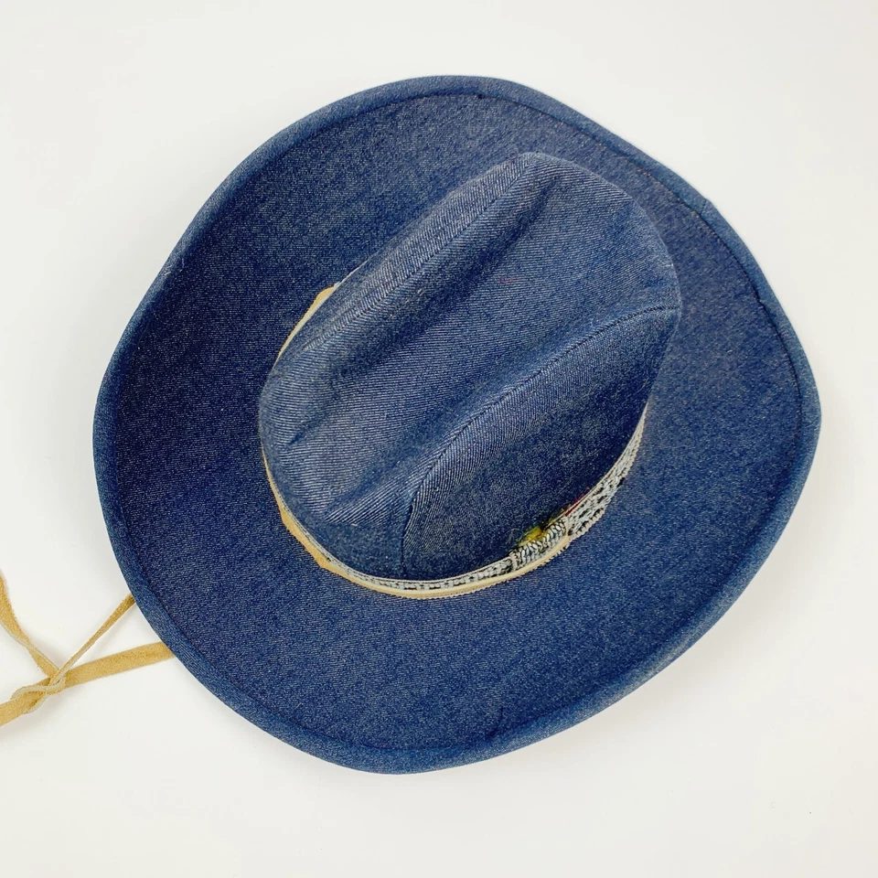 Jean vaquero de mezclilla crudo hecho en Unión de colección sombrero de vaquero occidental para hombre grande 7 1/4 7 3/8 Foto 2 de 4