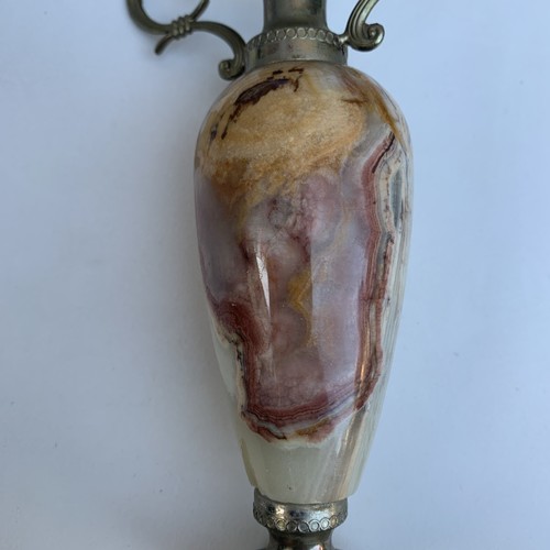 Vaso in miniatura Anfora Onice Marmo Vintage e Ottone, - Foto 6 di 8