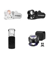VIVOSUN 30/60X/90X Illuminated Jewelers Loupe Magnifier LED Light for Gems Coins