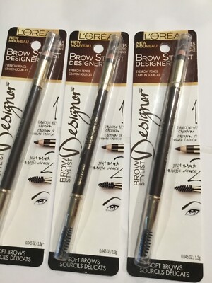 10 X L'Oreal Paris Brow Stylist Designer Eyebrow Pencil, Dark Brunette #315 NEW