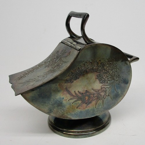 Sugar scuttle + scoop Crafton 803 silver plate floral design vintage antique - Picture 5 of 12