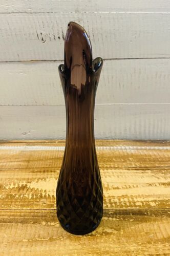 Vintage Mid Century Amethyst lila geschwungene Vase 9" hoch - Bild 6 von 9