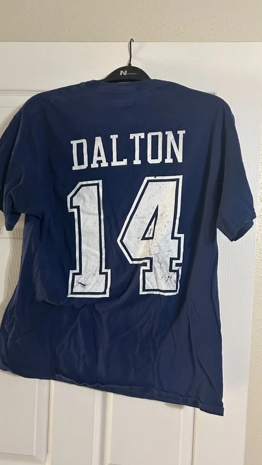 Dallas Cowboys Andy Dalton #14 Football Fanatics NFL Blue Men's T-Shirt Large - Image 3 of 4