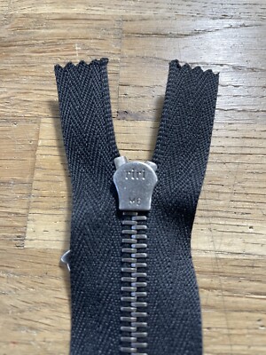 RiRi Zipper m6, 1 Way Close End Blackened white bronze, Blk, Flach