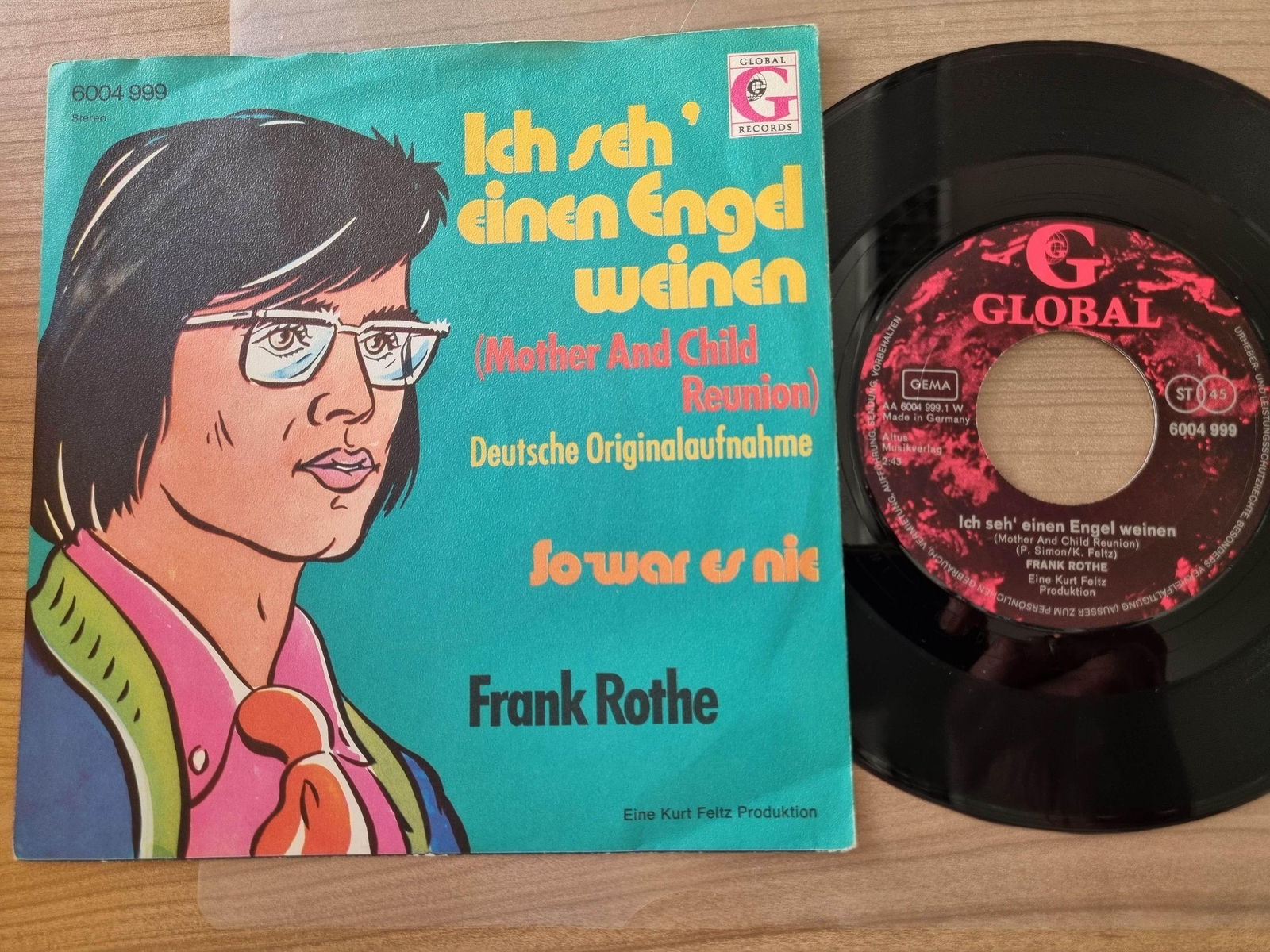 7"" Single Vinyl Frank Rothe - Ich seh' einen Engel weinen Vinyl/ CV Paul Simon