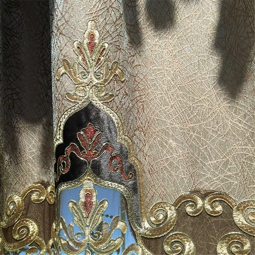 Luxury European Curtains Floral Embroidered Semi Blackout Curtain Drape 1 Panel - Picture 10 of 37