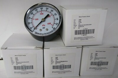 Lot of 4 NEW 4EFE1 0-600 PSI PRESSURE GAUGE 2'' GAGE 1/4'' NPT THREADS ...5Bb