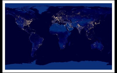 11x17 Earth Light Pollution Poster PHOTO Planet Earth at Night