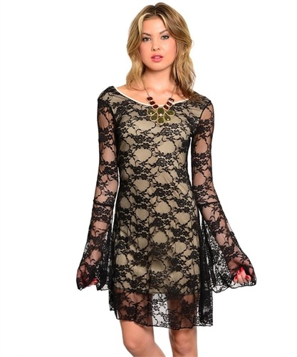 MISSES SEXY ROMANTIC BLACK LACE OVERLAY 