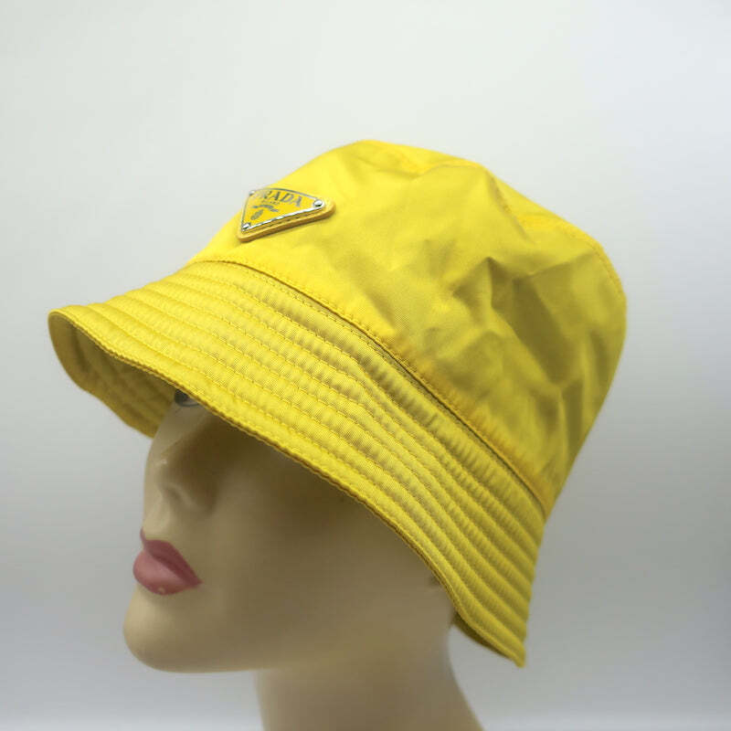 PRADA キャップ イエロー RE-NYLON M 新品未使用 ☆Prada プラダ☆Re-Nylon ベースボールキャップ ブラック