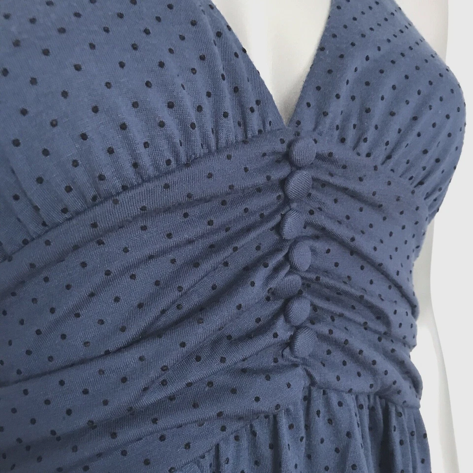 Vestido Babydoll Vintage Años 90 Y2K Forever 21 Pequeño Halter Lunares Club Resort EE. UU. Foto 3 de 4