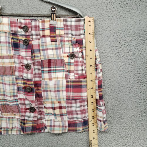 J. Crew Madras Heritage Tartan Plaid Button Down Mini Skirt Academia Retro 6 - Picture 8 of 12