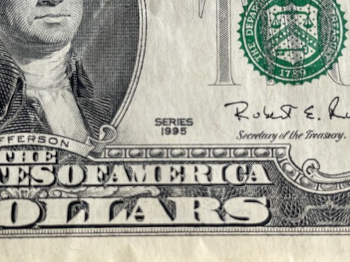 ✅ 1995 Green B Two Dollar Bill Circulated - Picture 6 of 11