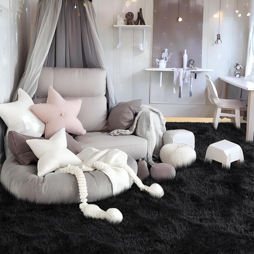 Soft Fluffy Area Rugs for Bedroom Kids Room Plush Shaggy Nursery Rug Furry Throw - Picture 5 of 9