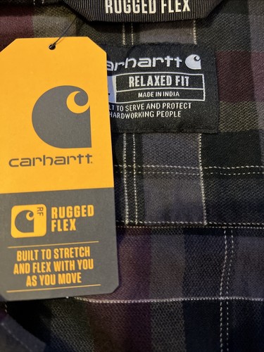 Carrhart Mens Dress Shirt 3XL Plaid Relaxed Fit Button Down Long Sleeves NEW - Picture 6 of 9