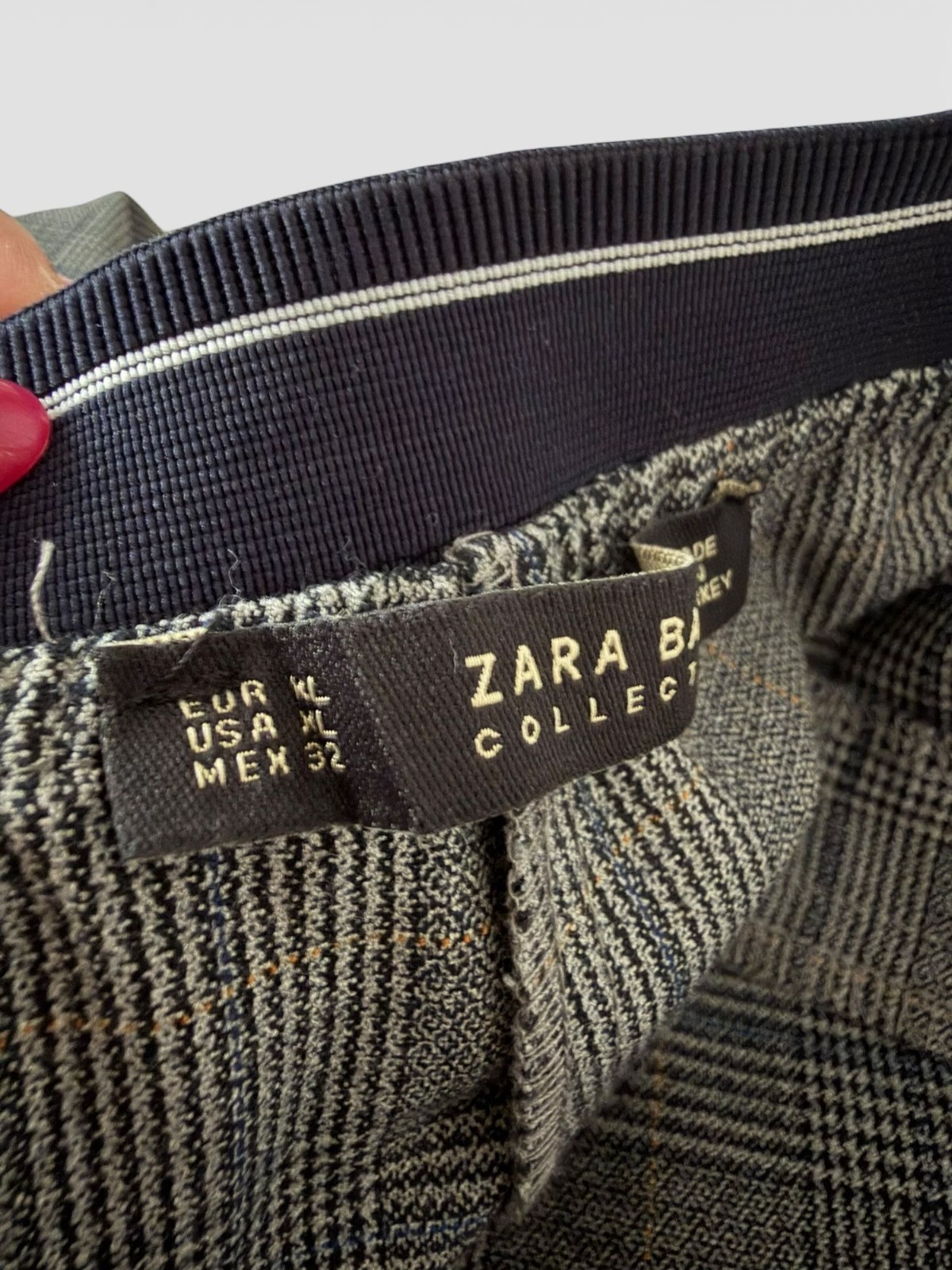 ZARA Women's Gray Plaid Straight Ankle Pants Size XL thumbnail 9