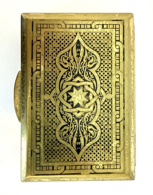 Metall-Aufbewahrungsbox , rechteckig, mit Deckel, Holz innen