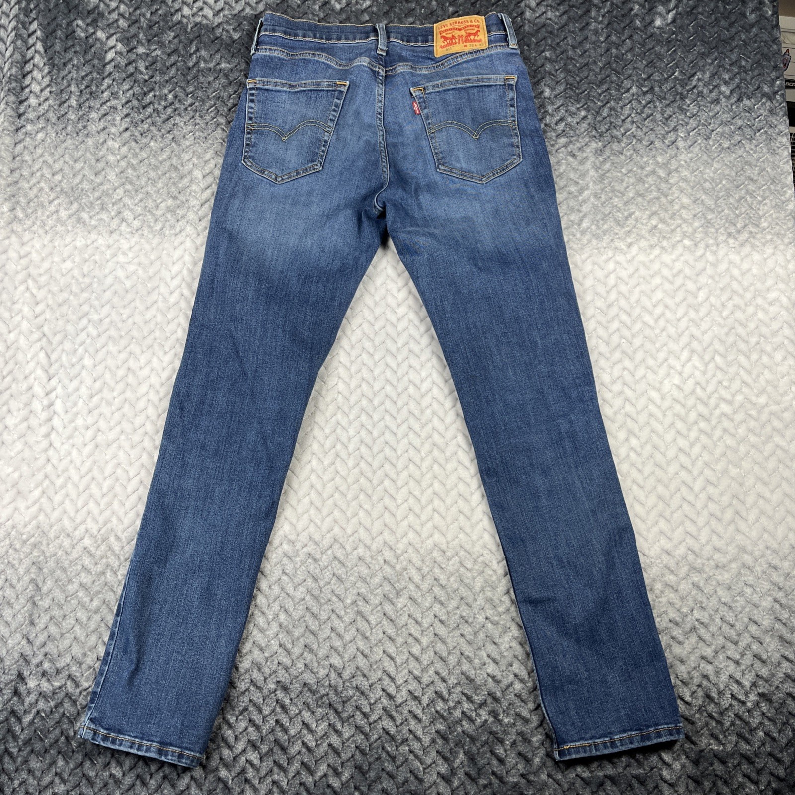 Levi's 511 Jeans Mens 32x32 Blue Dark Wash Slim Fit Stretch Denim Pants Zip Fly thumbnail 11