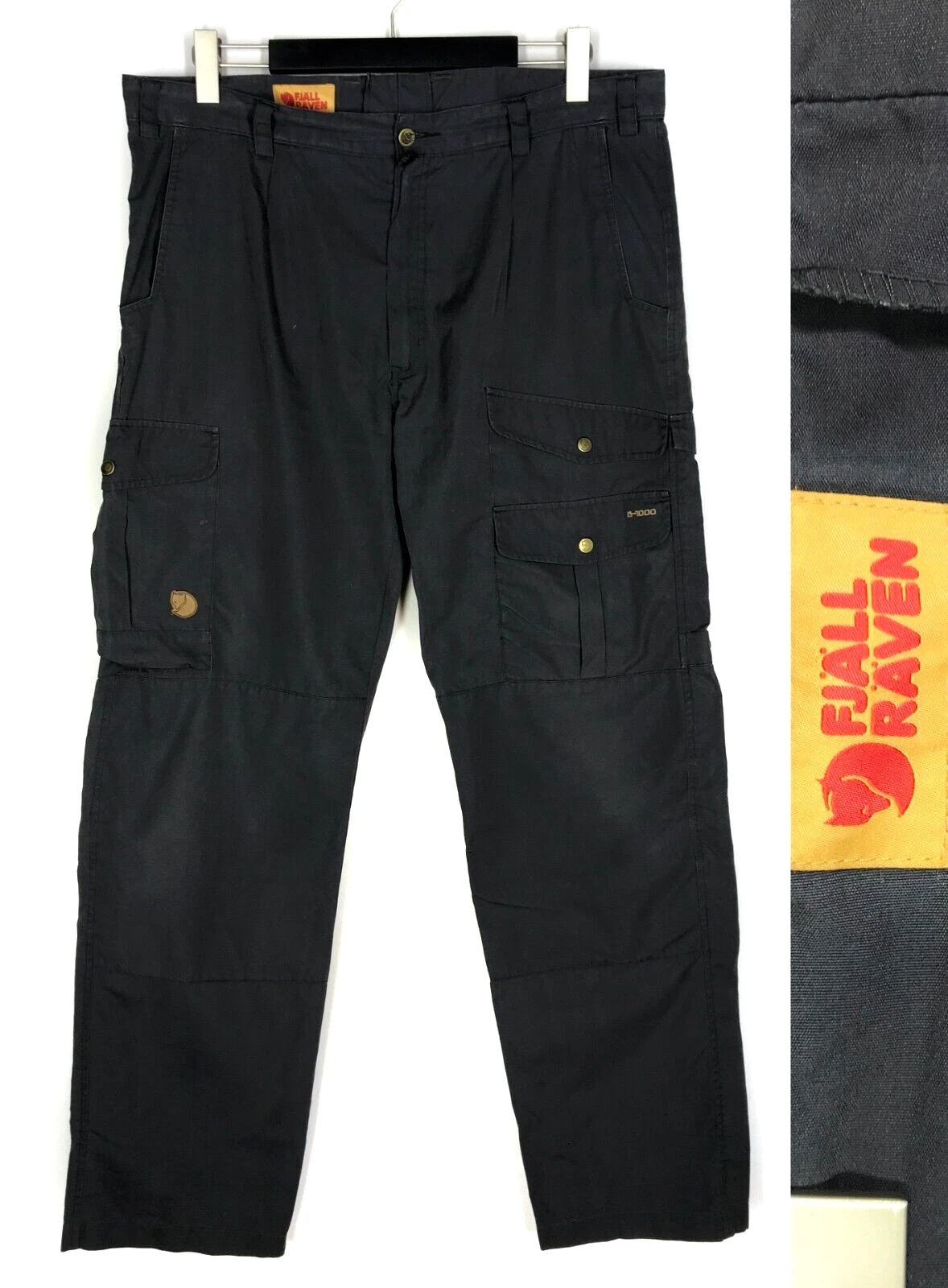 Men's Fjallraven Iceland Trousers G-1000 Grey Outdoor Cargo Pants Size 56