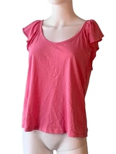 Loft Size Medium Pink Scoop Neck Top