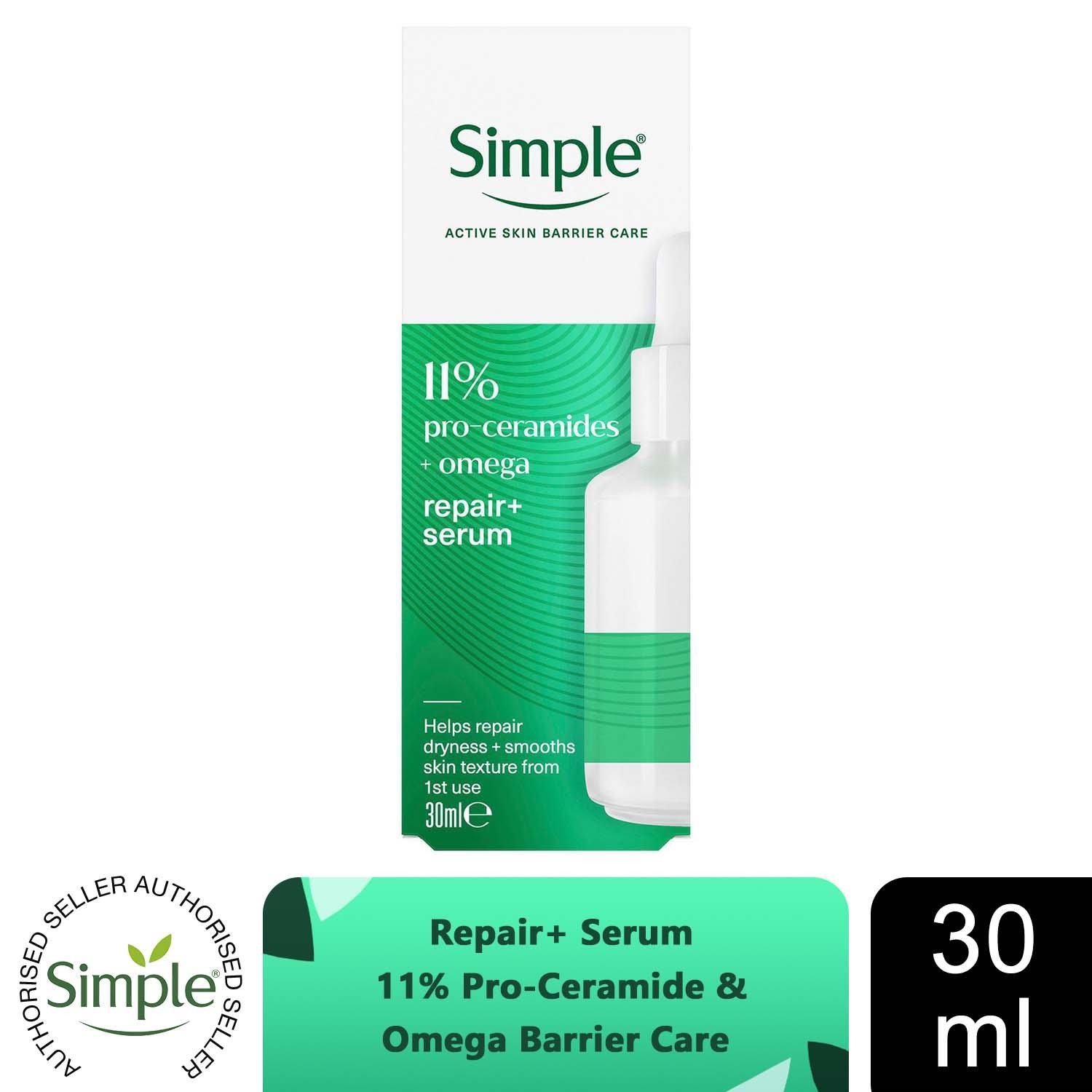 Simple Repair+ Serum 11% Pro-Ceramide & Omega Barrier Care, 30ml