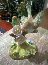 Crown Staffordshire Bone China Bird With Flowers