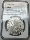1880-S $1 NGC MS-64 Morgan Silver Dollar.