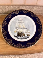HMS Victory Ship Plate Falcon Pottery Weatherby Hanley England Crown Lord Nelson