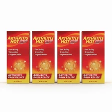 4 Pack Arthritis Hot Pain Relief Cream Deep Penetrating Fast Acting 3 Oz Each