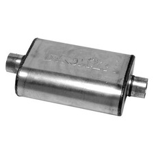 Exhaust Muffler Ultra Flo Welded Stainless Steel Oval Gray Exhaust Muffler 2.5 Exhaust Muffler Ultra Flo Welded Stainless Steel Oval Gray Exhaust Muffler 2.5