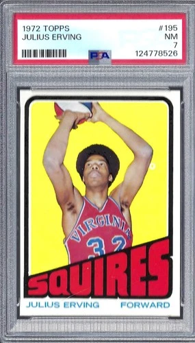 1972-73 Topps #195 Julius Erving Rookie RC PSA Near Mint NM 7