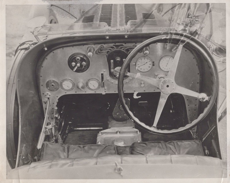 Bugatti Racing Cockpit Dashboard Steering Wheel 1930s - Original Photo