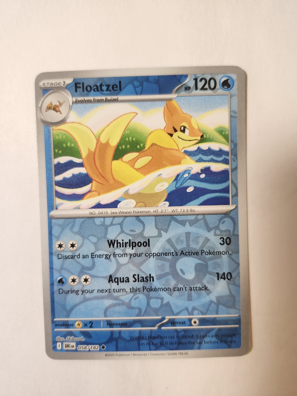 Floatzel - Destined Rivals 58/182 Uncommon (NM) Reverse Holo