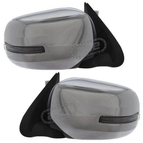 Electric Power Folding Wing Mirrors Mitsubishi L200 2015-2020 Chrome Covers Pair