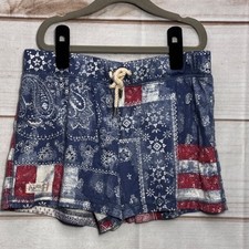 Polo Ralph Lauren Girls Americana Patchwork Star Stripe Shorts NWT L 12-14