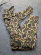 Vintage ALP Duck Camo Hooded Hunting Coveralls Mens Large Canvas USA 70s