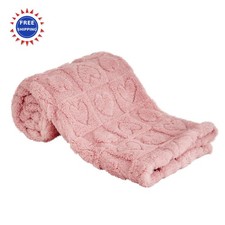 Fleece Baby Blanket Heart Checkered 30 x40 Dark Pink Yurhap Ultra Soft Cozy