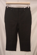 WHBM The Pedal Pusher Straight Crop Pants Women 2 Black Mid Rise