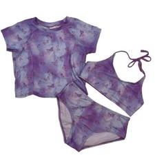 Art Class Girls XL 14-16 Three-Piece Lavender Swimsuit Set