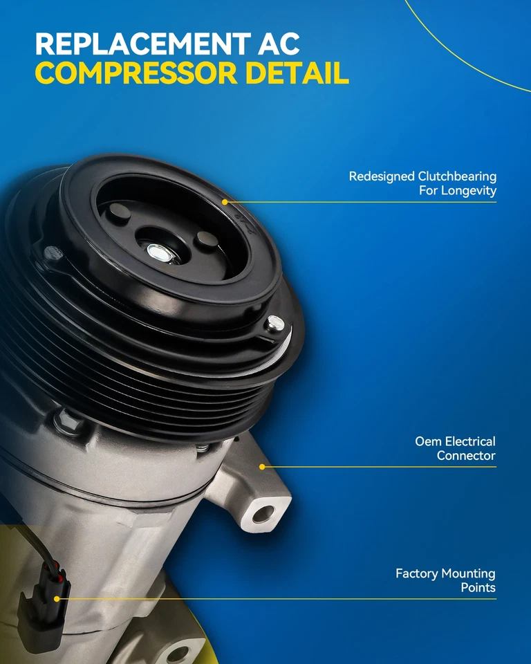 Компрессор кондиционера со сцеплением для Hyundai Elantra 2017 2018-2020 L4 2,0 л 6 канавок - Изображение 4 из 4