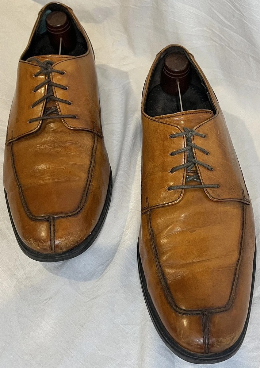 COLE HAAN Air CognacLeather Split Toe Oxford Lace Up Dress Shoes Men\'s Size 10.5 Cole Haan Men Brown Leather Blue Lace NikeAir Dress Split  main image 4