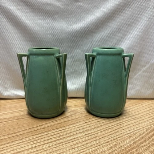 1934 Rookwood Pottery Teal Green 4.9" Art & Craft/Mission Vase #2330