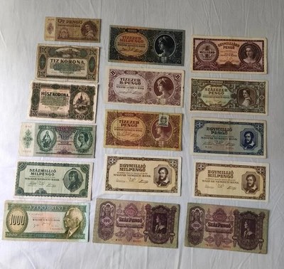 Lot 16 billets Pengo Hongrie 1920-1986 🇭🇺 - Photo 1/4