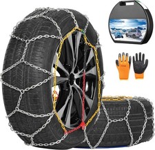 Snow Tire Chains Set of 2 High Carbon Steel Anti-Slip SUV Pickup KN130