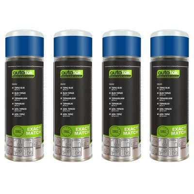 Autotek BMW Topasblau schnelltrocknender hochdeckender Aerosol-Sprühlack 300 ml x4